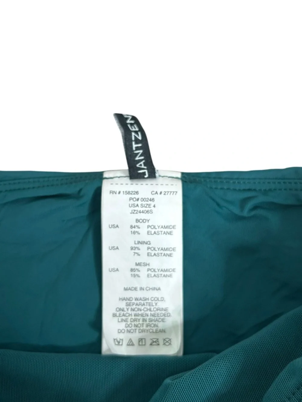 Jantzen Teal High Waisted Bikini Swim Bottom with Side Ruching Women’s Size 4